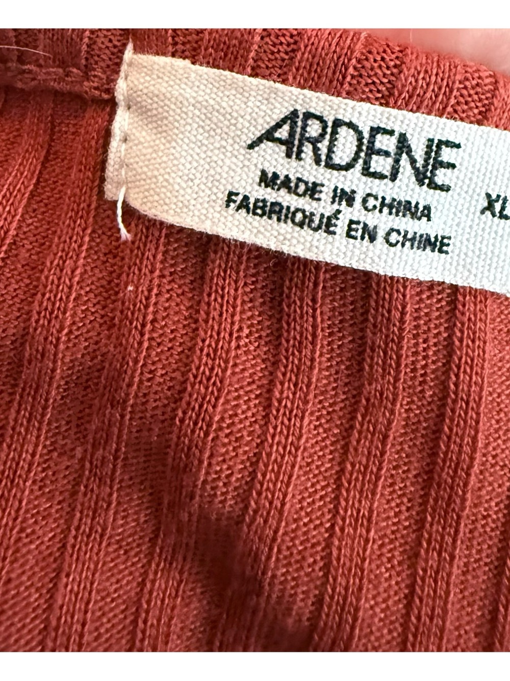 Ardene Rust Ribbed Button-Front Mini Dress Size Large - Picture 6 of 8